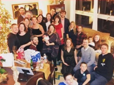The family gathered at Christmas, from the cookbook cover